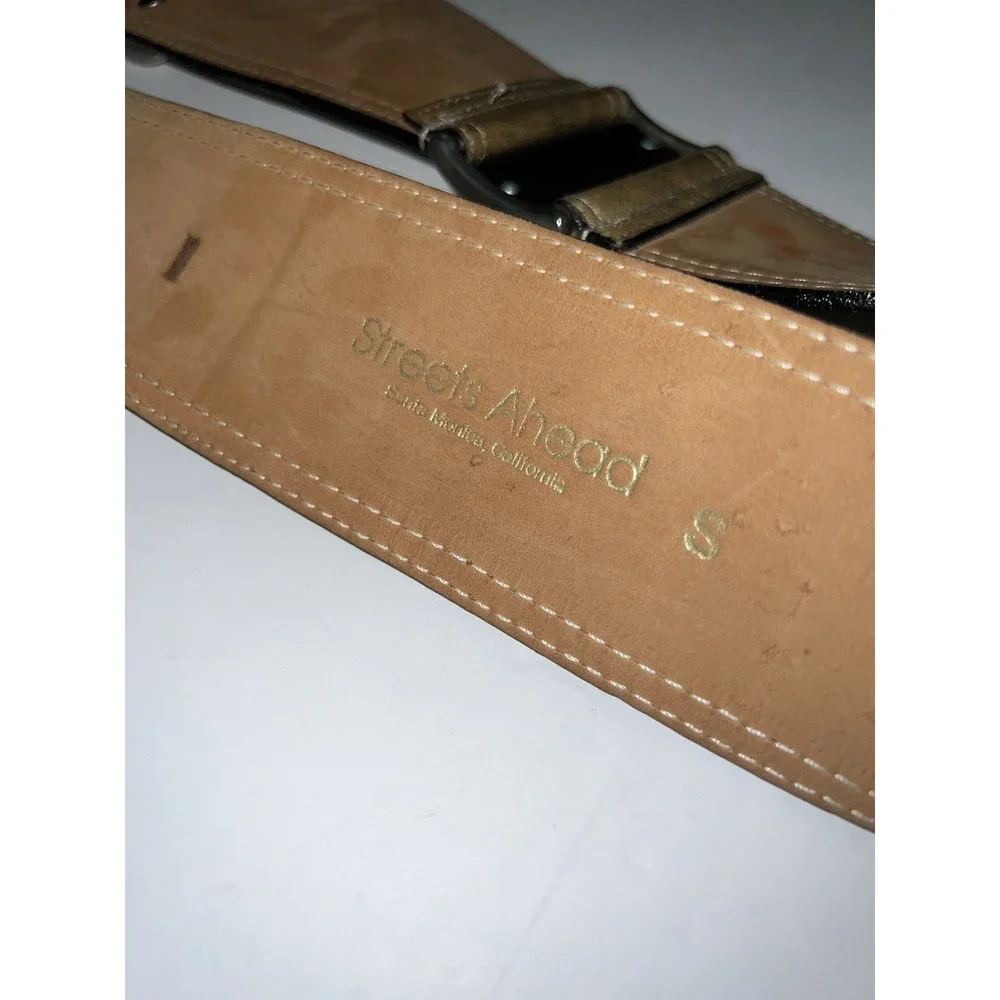 VTG Streets Ahead Leather Silver Black Brown Belt Small 30